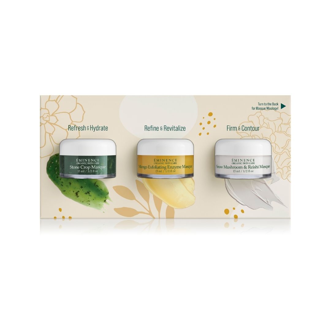 Éminence Mix & Masque Trio – drie maskers uitgepakt zichtbaar