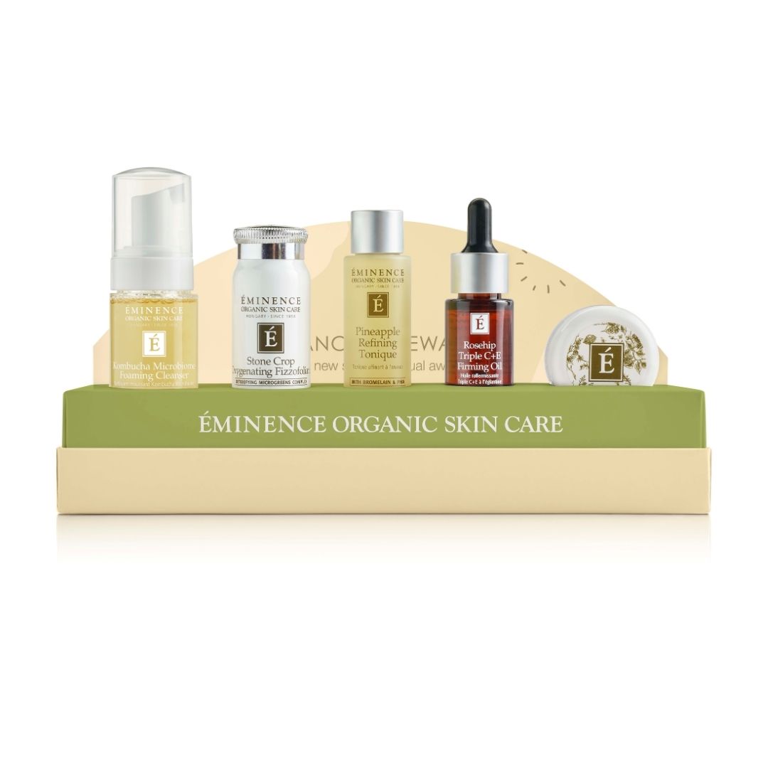 Éminence Radiance Renewal Set – inhoud uitgepakt zichtbaar